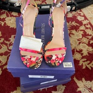 Stuart Weitzman Vibrant Pink and Black Heels